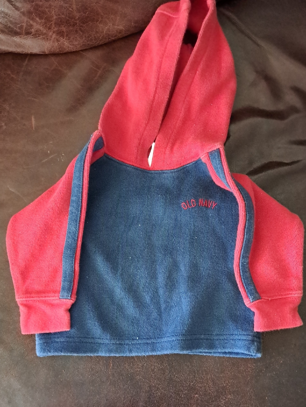 Old Navy Red & Navy Toddler Hooded Pullover
